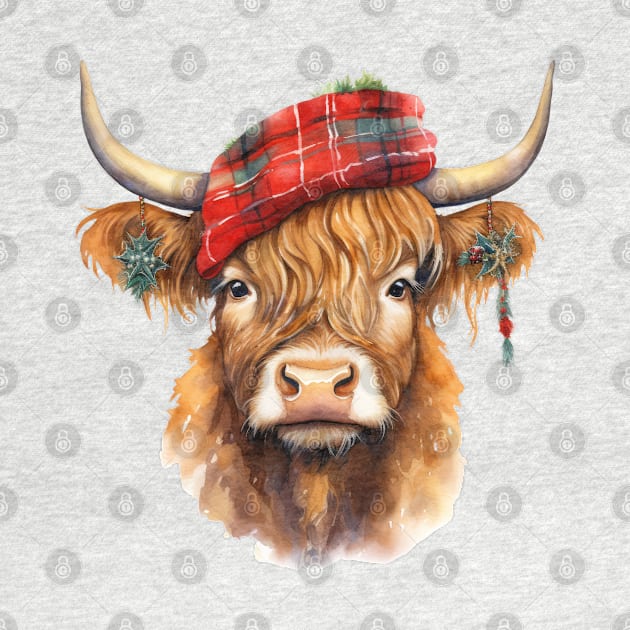 Christmas Highland Cow by Chromatic Fusion Studio